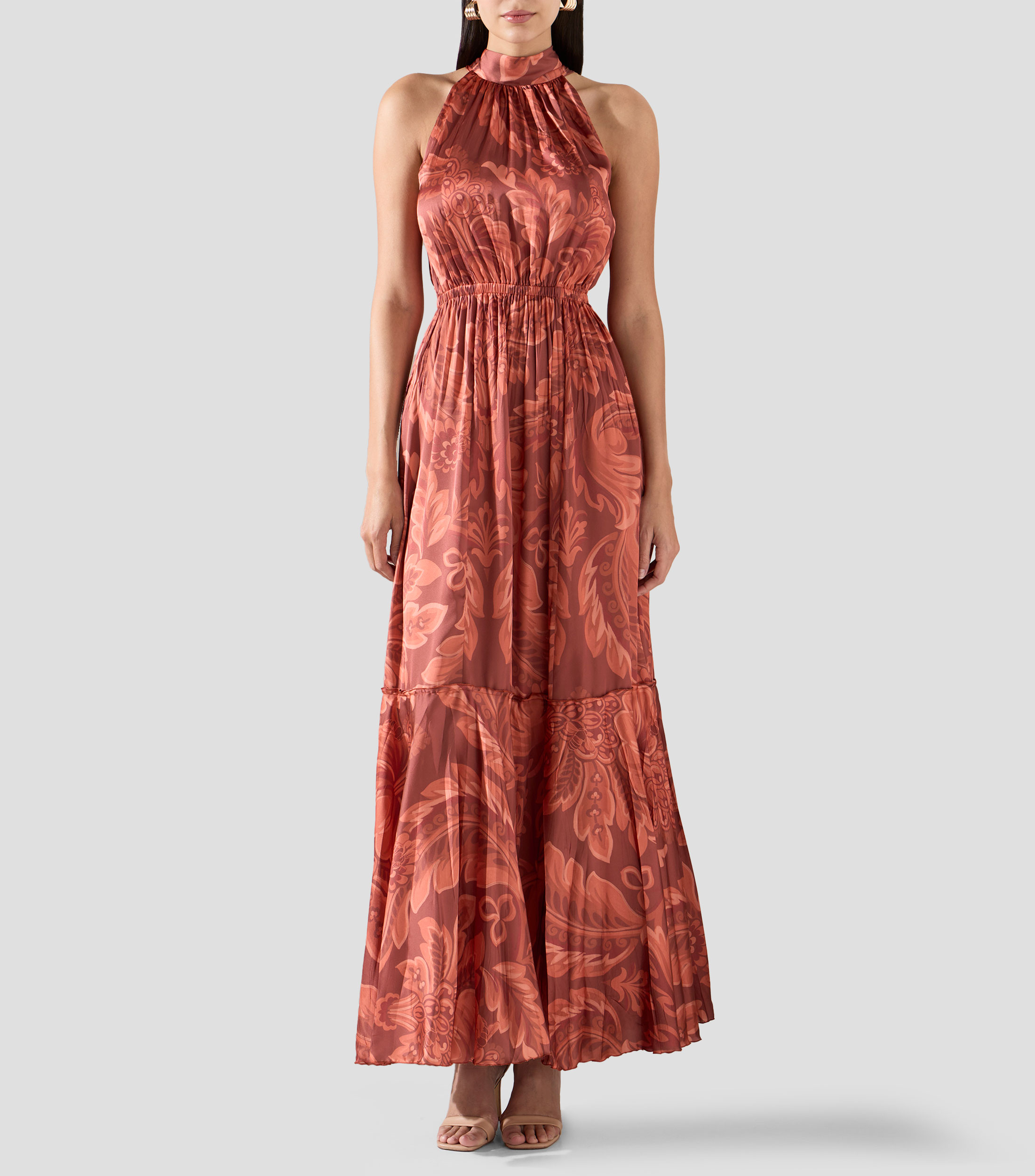 Vestido maxi estampado Mujer